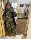 Fashionable sports suit camouflage two-piece set