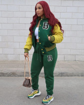 Fashion Baseball Suit Letters Two-piece Tracksuit