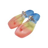 Flip-flops square toe women's slippers flat sandals