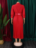 2024 spring new women's solid color plus size dress