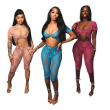 2024 New Backless Women's Jumpsuit Lace Hollow Short Sleeve Casual Rompers