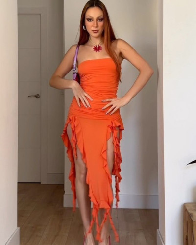 Summer new fashion sexy personalized irregular dress