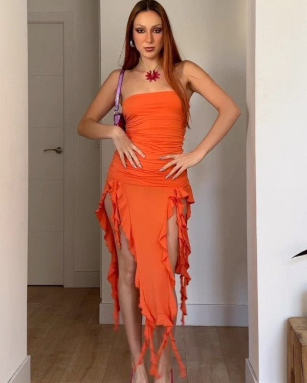 Summer new fashion sexy personalized irregular dress