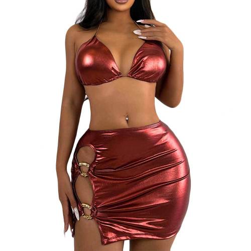Three-piece sexy o-ring bikini spa swimsuit three-piece set