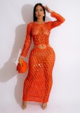 Knitted casual hollow out sequin beach dress cover-ups