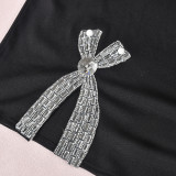 New summer sleeveless hot diamond backless sling dress