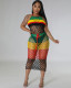 Long fringed braided colorblock fringed beach cover-ups