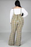 Women's plus size clothing sexy crop top suspender pants two piece set