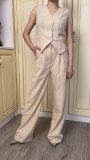 Cotton vest pants suit summer vacation two-piece set