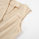 Cotton vest pants suit summer vacation two-piece set
