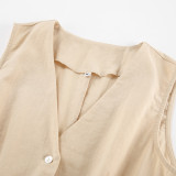 Cotton vest pants suit summer vacation two-piece set