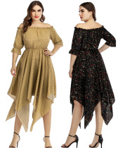 Summer plus size dress casual off the shoulder irregular long maxi dress