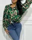 Elegant Print Loose Long Sleeve Comfortable Casual Blouse
