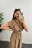 Waist slimming summer solid color elegant ladies blouse dress