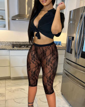 Fashion sexy mesh nightclub style two-piece set