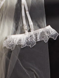 Low-cut erotic underwear floral embroidery steel rings push-up sexy see-through four-piece lingerie set