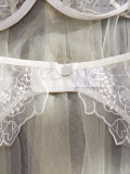 Low-cut erotic underwear floral embroidery steel rings push-up sexy see-through four-piece lingerie set