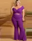 Plus size ribbed two-piece tight sexy nightclub pants set