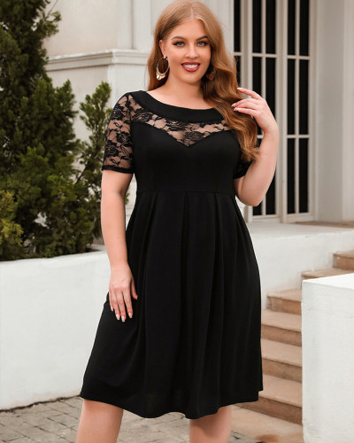 Lace casual loose dress plus size women's dress