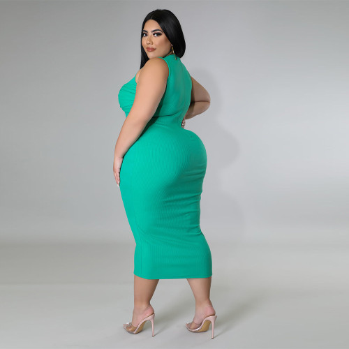 Sleeveless large size high elastic dress