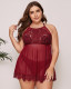 Plus size sexy lace nightgown lingerie