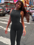 Sexy backless tight butt lifting sporting jumpsuit
