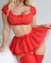 Sexy polka print retro tutu skirt lingerie set