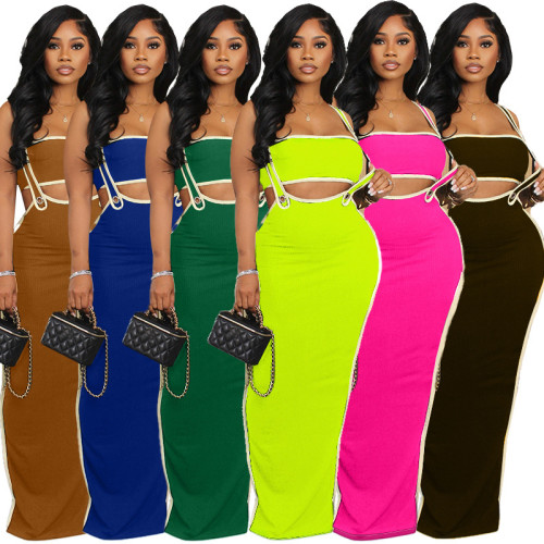 Suspender skirt vest casual sexy two-piece set