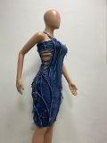 Stylish stretch denim bodycon dress