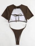 Sexy one piece thong swimsuit bikini