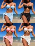 Sexy three piece bandeau swimsuit set