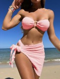 Sexy three piece bandeau swimsuit set