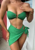 Sexy three piece bandeau swimsuit set