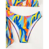 Bikini short-sleeved cover-up mesh sun protection swimsuit set