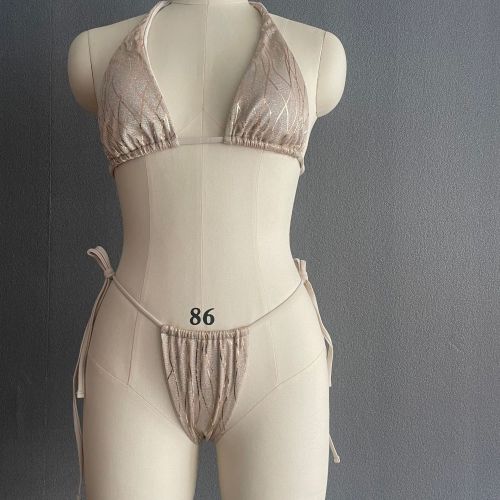 Sexy strappy glitter bikini two-piece swimsuit
