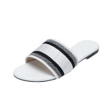 Women's embroidered flat slippers