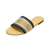 Women's embroidered flat slippers
