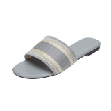 Women's embroidered flat slippers