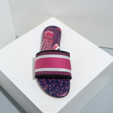 Women's embroidered flat slippers