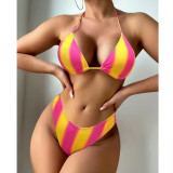 Bikini love mesh sexy swimsuit three-piece set