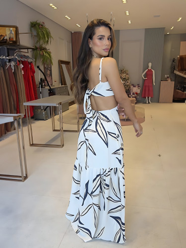 Sexy boho beach dress casual resort women's long holiday dress
