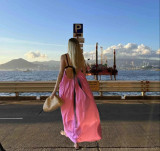Summer boho beach patchwork long maxi dress