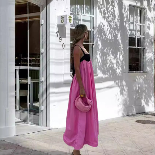 Summer boho beach patchwork long maxi dress