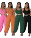 Summer Casual Sleeveless Vest Track Pants Women's Two Piece Set