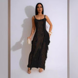 Summer fashionable beach maxi dress knitted dress