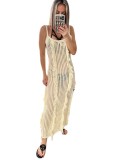 Summer fashionable beach maxi dress knitted dress