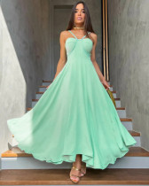 Strappy off-shoulder high-waisted sexy long holiday dress