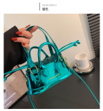 Mini lipstick bag crossbody versatile shoulder glossy patent leather bag