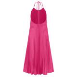 Summer A-hem pleated beach vacation long dress