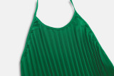 Summer A-hem pleated beach vacation long dress